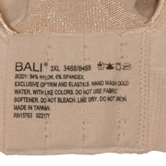 NWT Bali Comfort Revolution Wireless Bra 3XL Nude DF3488 Full Coverage - Picture 3 of 8